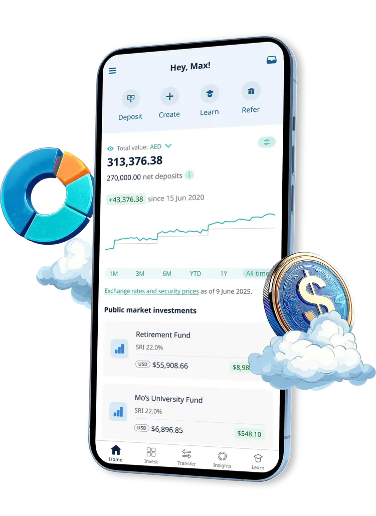 Private credit mobile app mockup