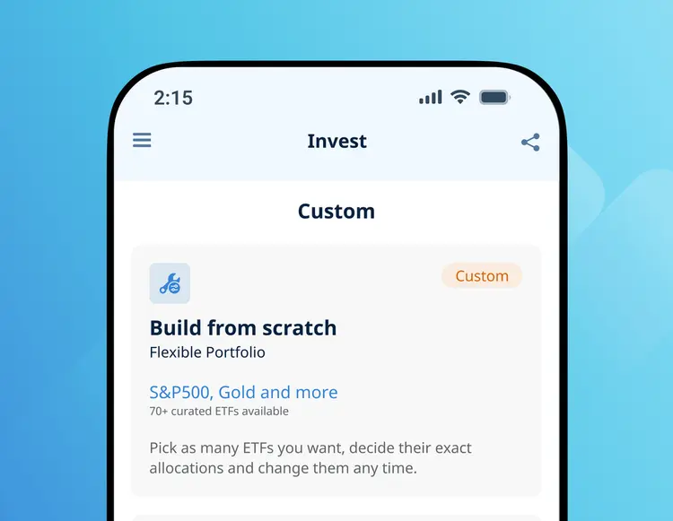 Flexible portfolio mobile app mockup